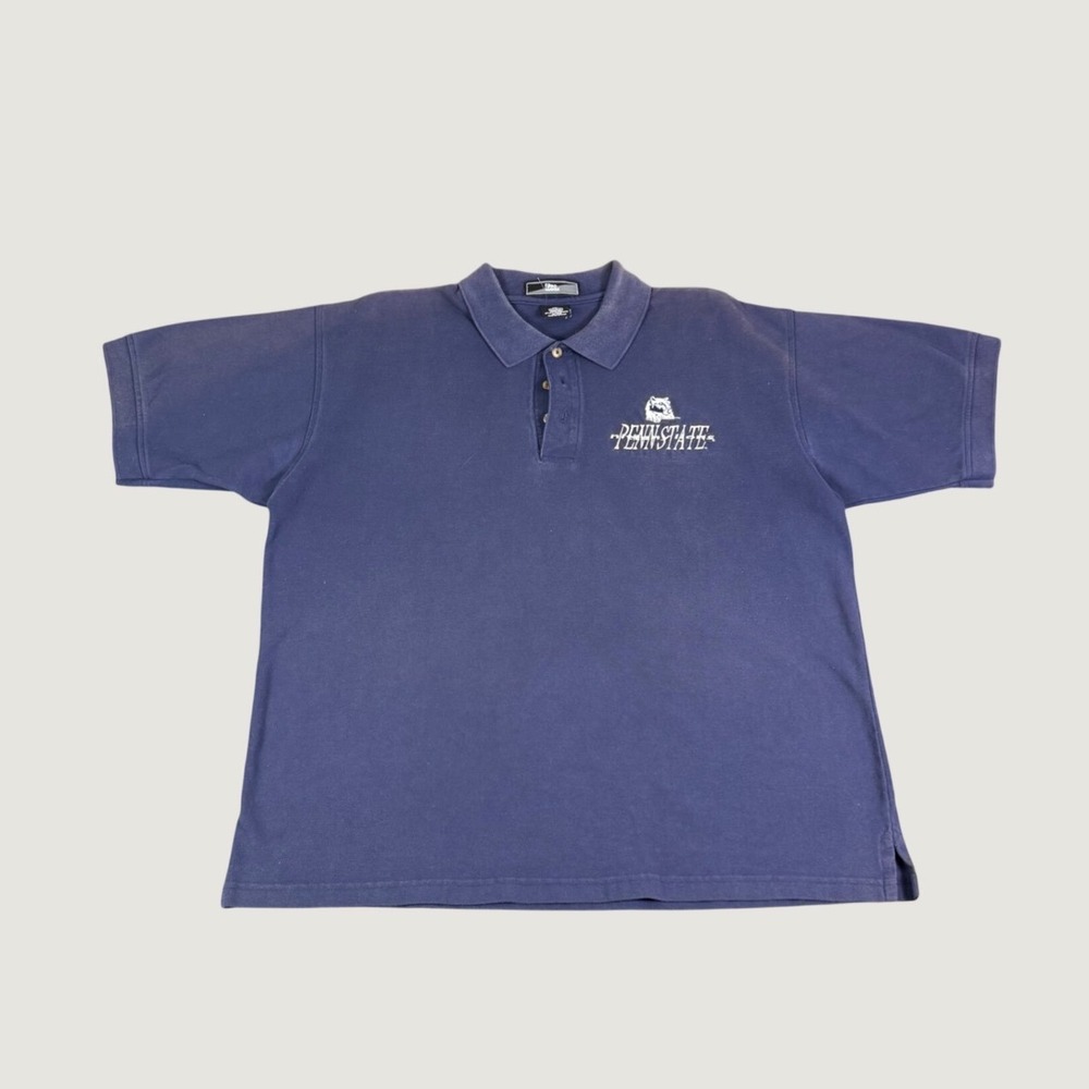Vintage Pro Player Penn State Nittany Lions Polo Shirt Mens XL Navy Blue Cotton